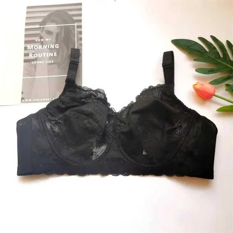 Ultrathin Brassiere Sexy Lace Women Bra Plus Size Big Size Bralette 34 36 38 40 42 44 46 48  B C D E F G H Underwear