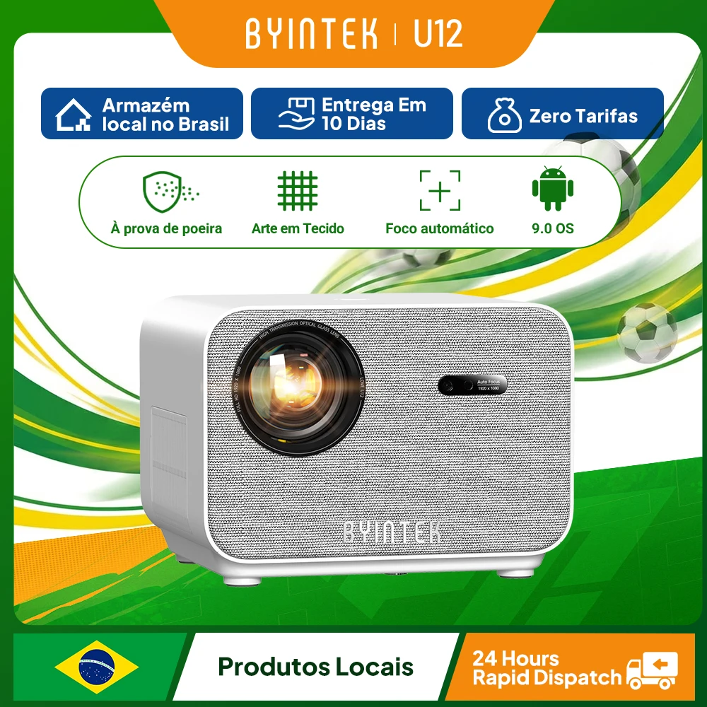 Byintek Love U12 Full Hd 1080P Projetor 4K 800 Ansi Android Wifi 6 Projetores de - imagem 1