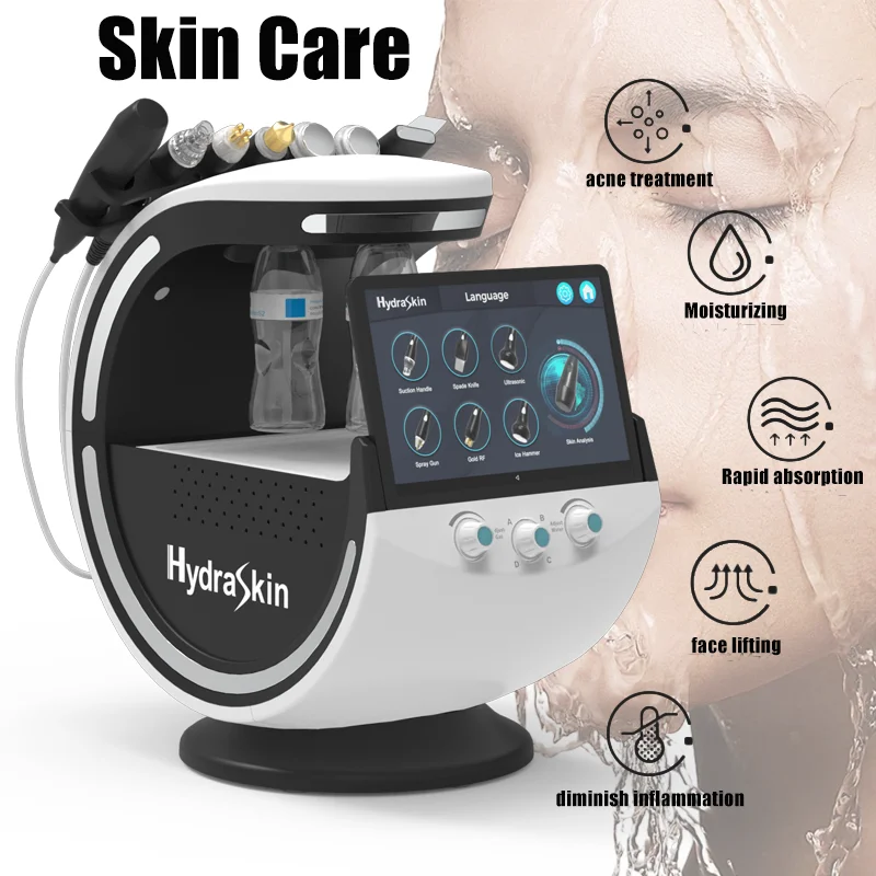 7 In 1 Professional Facial Cleansing Skin Analyze Ultrasonic Skin Rejuvenation Anti-aging Hyperbaric Oxygen Facial Machine