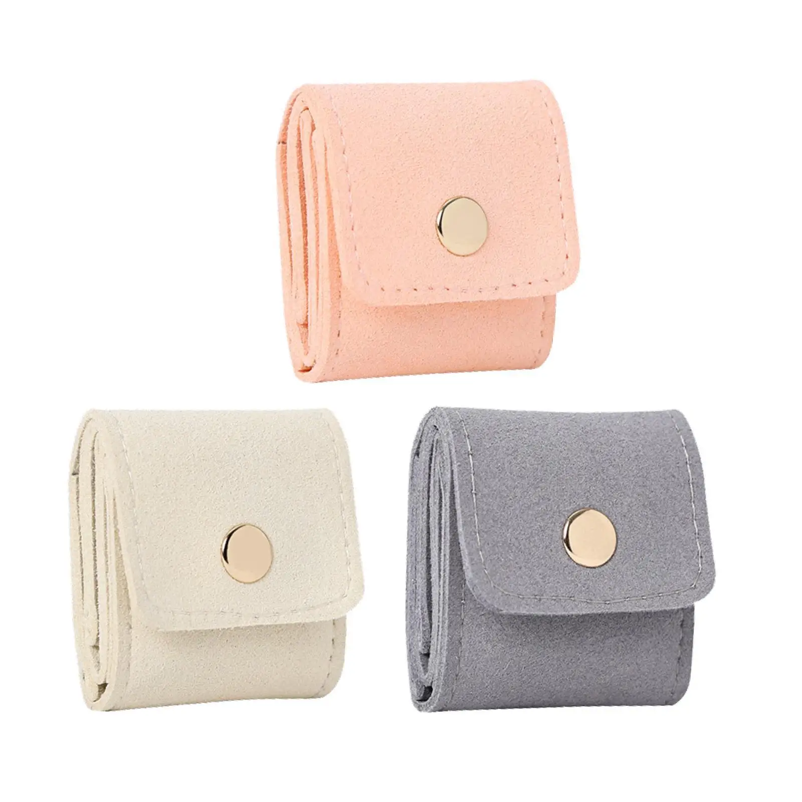 

3x Foldable Storage Bags Bracelets Travel Jewelry Roll up Organizers Small Rings Case for Mom Trip Women Lady Friends Family