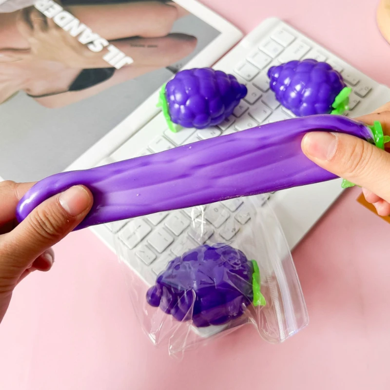 Jouet de simulation de raisin à presser, boule anti-stress souple en forme de fruit, jouet sensoriel anti-anxiété, cadeau de fête pour adultes