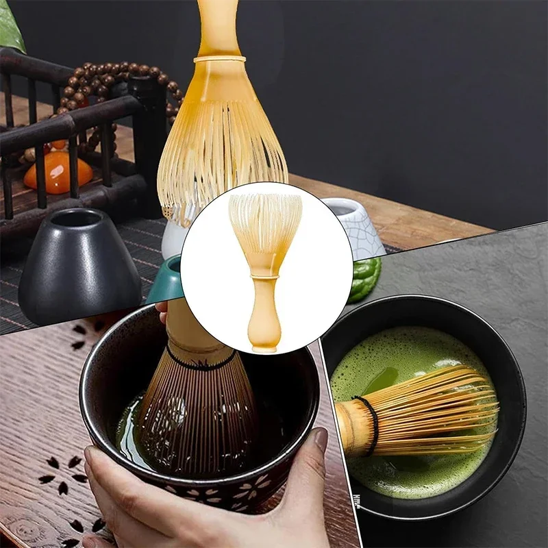 Cepillo Chasen Desmontable Resistente al Calor con Cuchara, Herramienta de Resina para Té, Batidor de Matcha Reutilizable para la Preparación del Té Matcha Japonés