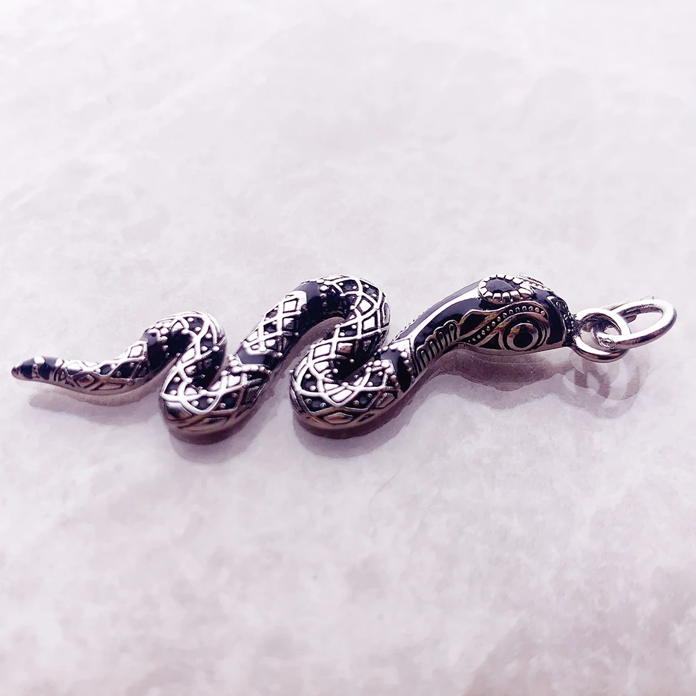Pendant Black Snake Brand Fashion 925 Sterling Silver Jewelry Europe Vintage Accessories Gift For Woman Men Girls