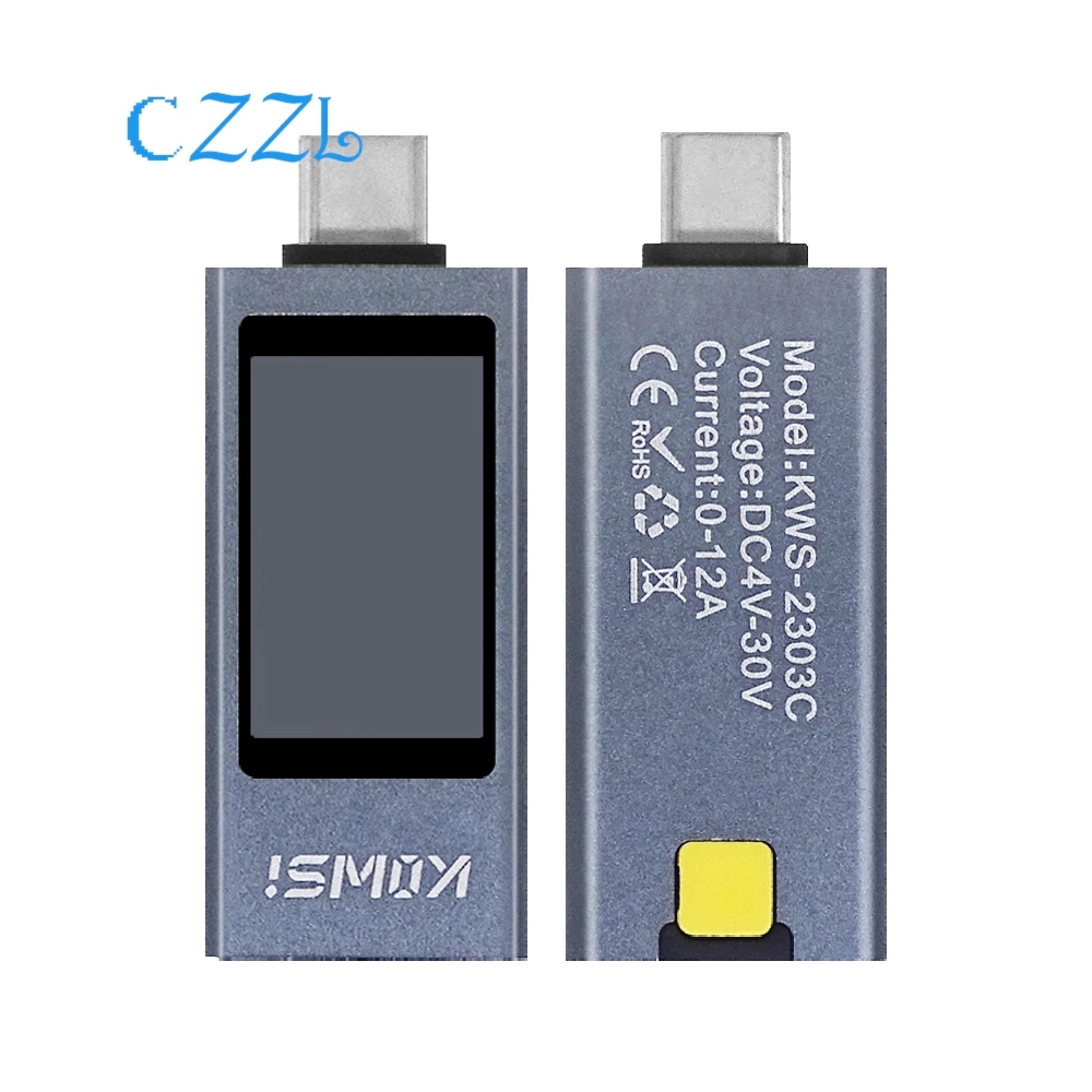 KWS-2303C Type-c Multi-function Digital Display DC Voltage Ammeter Power Meter Cell Phone Charging Tester DC 4-30V KWS-2301C