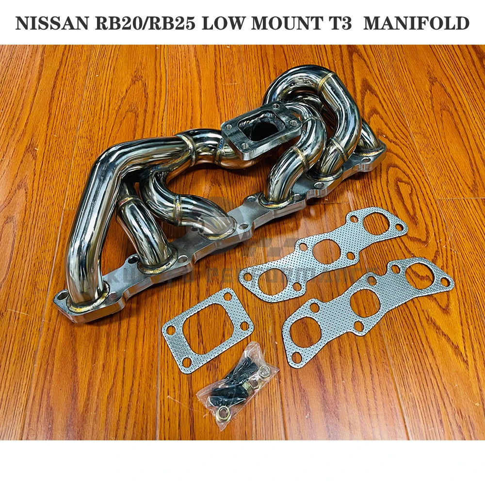 KUNGFU Performance RB25 Manifold for Nis san Skyline R32 R33 R34 RB20 RB20DET RB25DET T3 Low Mount Exhaust Manifold