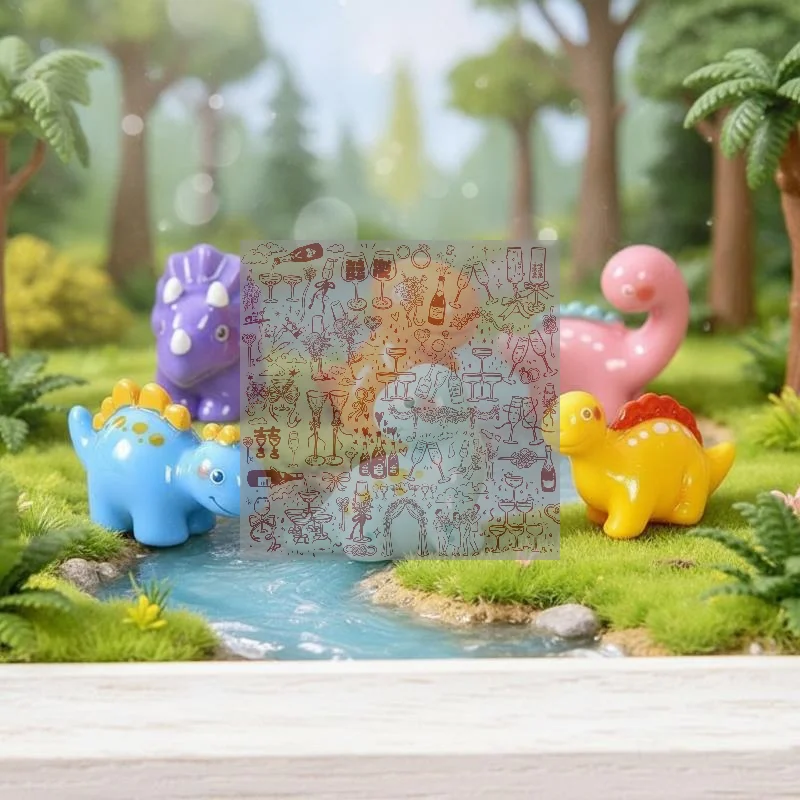 6Pcs Cute Mini Dinosaur Resin Figurine Set Cartoon Dinosaur Ornament DIY Accessory For Micro Landscape Phone Case Fridge Decor