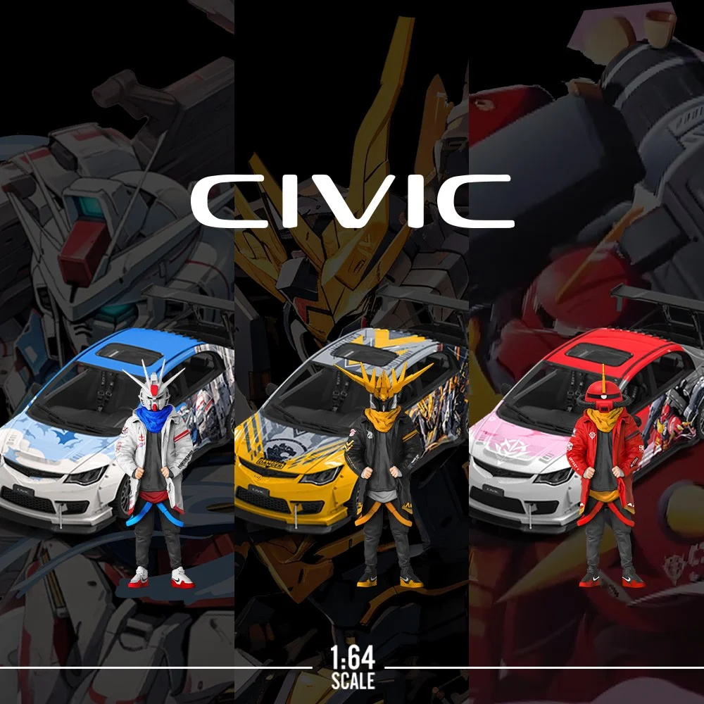 TIME MICRO 1:64 Civic Blast Mecha Painting Alloy Car Model Model Car Collection& Display& Gift