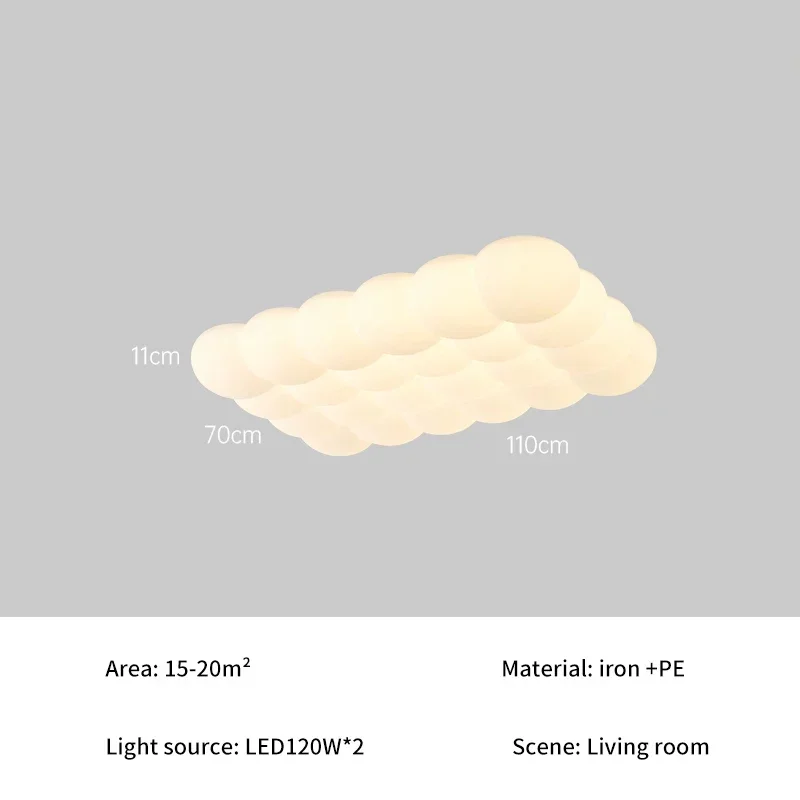 New Bubble LED Ceiling Light Cream Style Lustre for Living RoomBedroom Dining Room Full Spectrum Eye Protection Warm Home Decor image 3