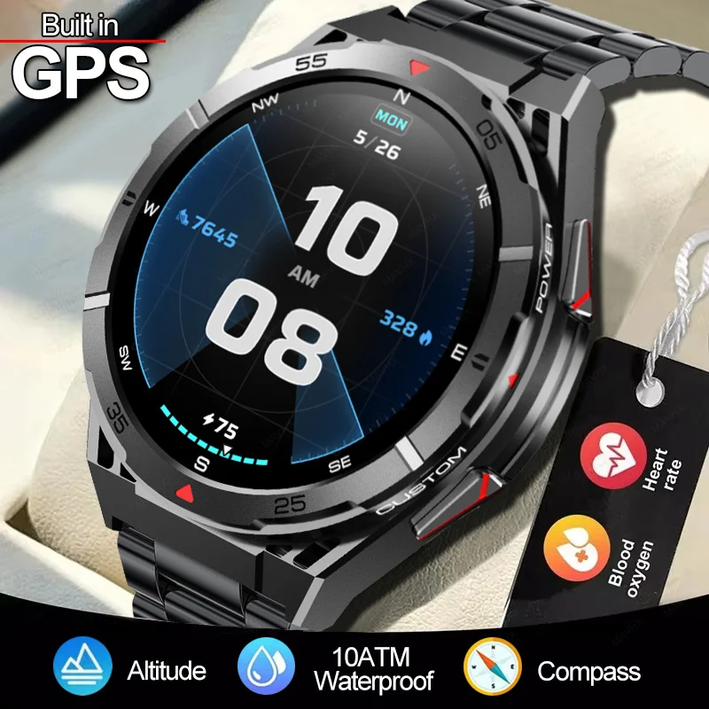 2025 New For HUAWEI Xiaomi Dual-Band Satellite Built-in GPS Smart Watch 1.43'' AMOLED 10ATM Waterproof Bluetooth Call Smartwatch