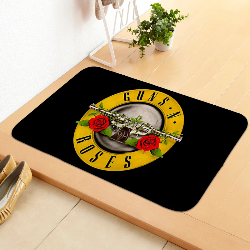 Funny Doormat Entrance Door G-Guns N' Roses Carpet for Bedroom Entryway Foot Mat Living Room Bathroom Rug Room Decorating Items