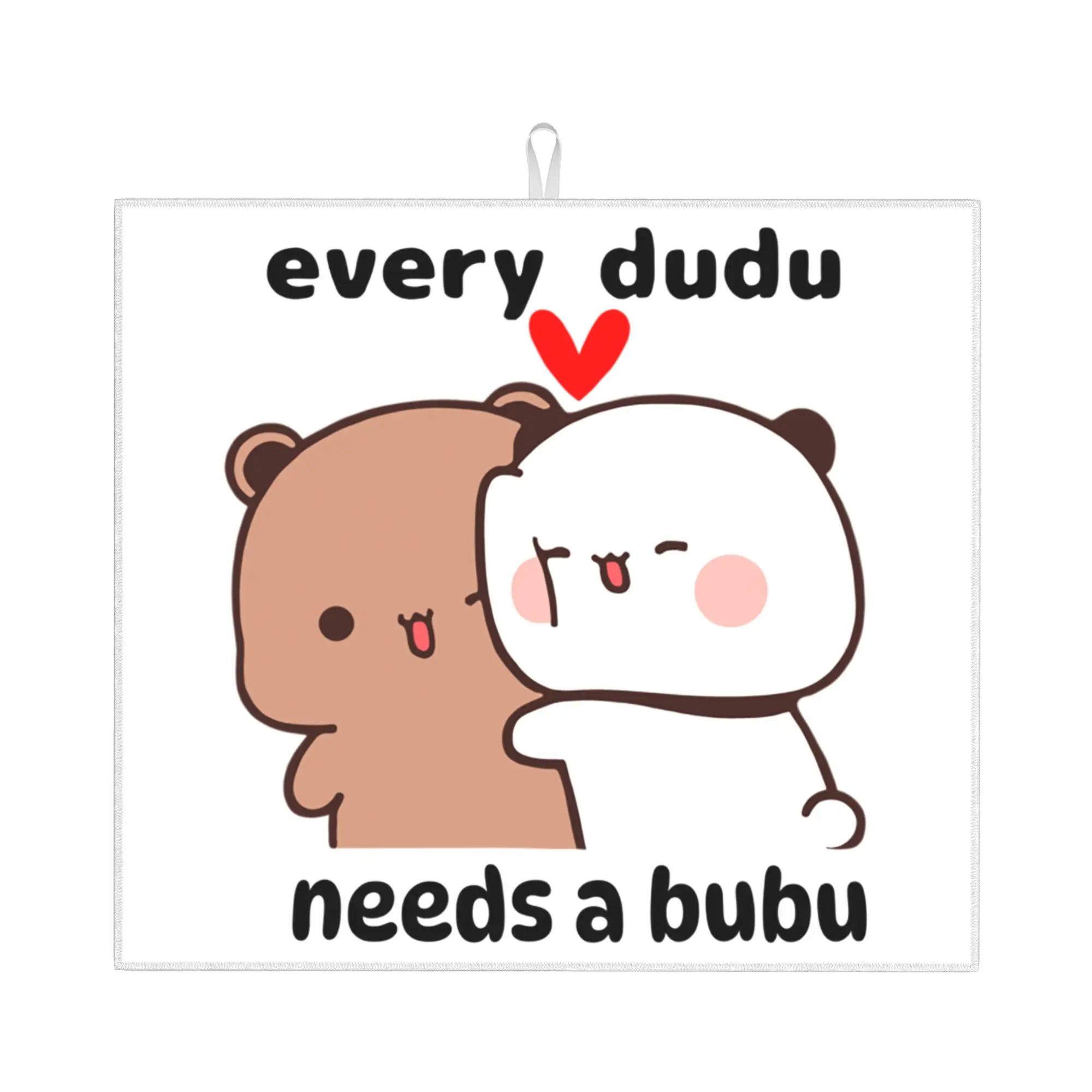 Drying Mat For Kitchen Panda Bear And Brownie BUBU DUDU Couple Barware Tableware Oil Proof Washable Kitchen Sink Drying Pad