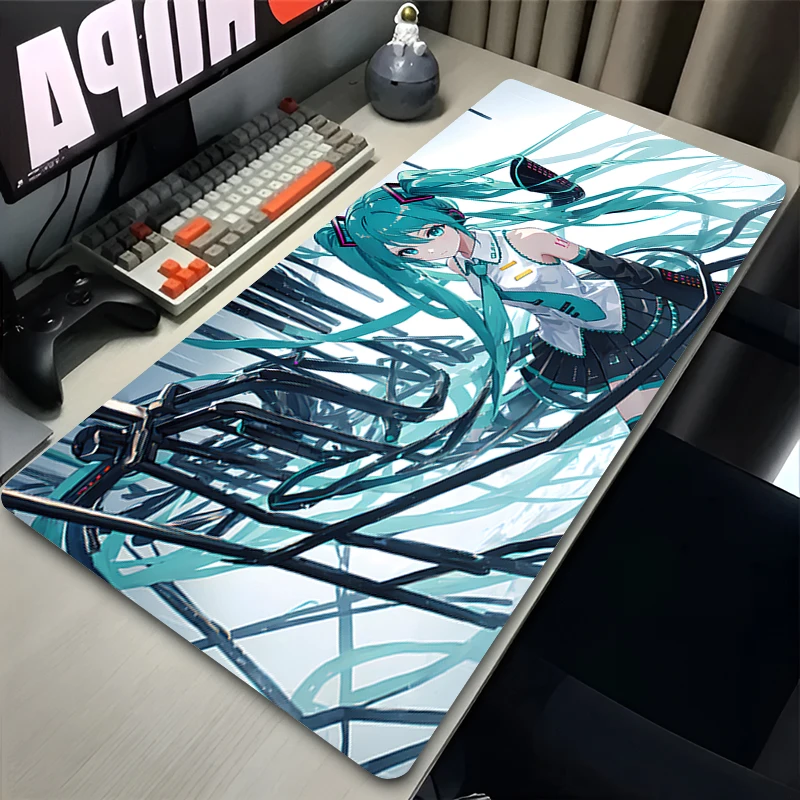 

H-Hatsune Miku Mouse pad large game Mouse mat computer accessories keyboard pad PC carpet Kawaii Anime girl Mousepad XL XXL XXXL