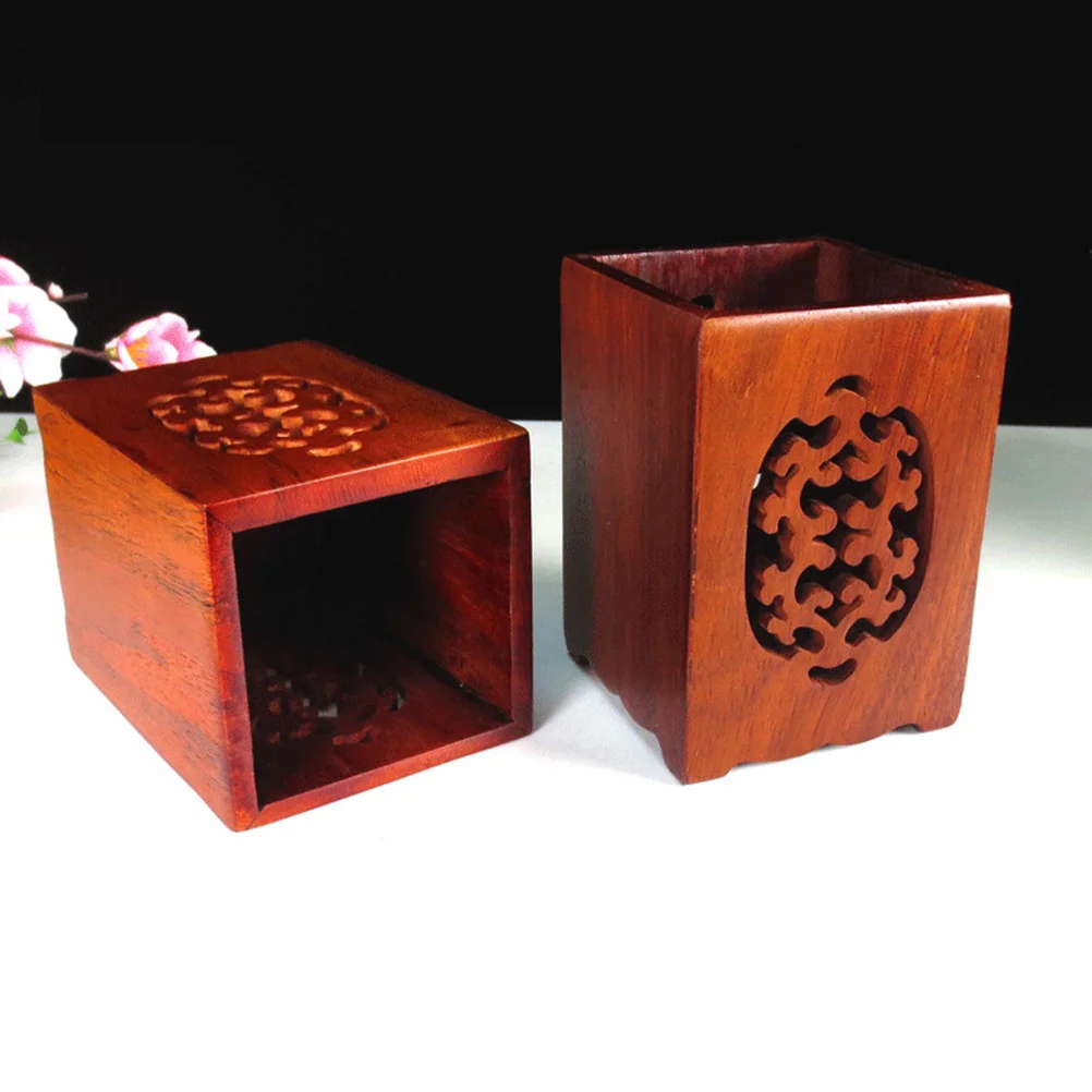 

1Pcs Wood Pen Holder Sturdy Desktop Organizer Pencil Container Multi-Use Stationery Desk Storage Natural Wood Organizer Box