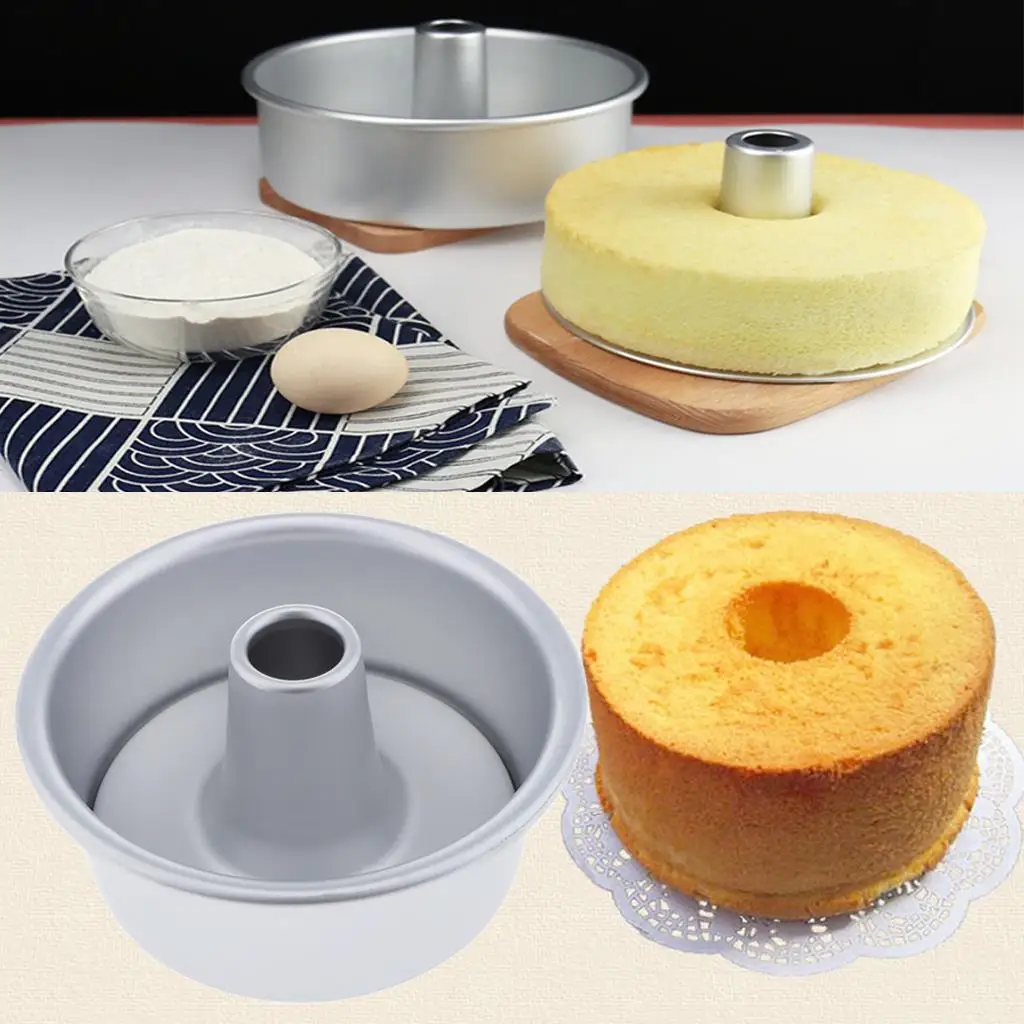 3Pcs/Set Hollow Chiffon Cake Mold Angel Food Cake Pan Baking Mould 4/5/7 Inch Cake Moulding Oven Bake Tools Kit Dish Bakeware