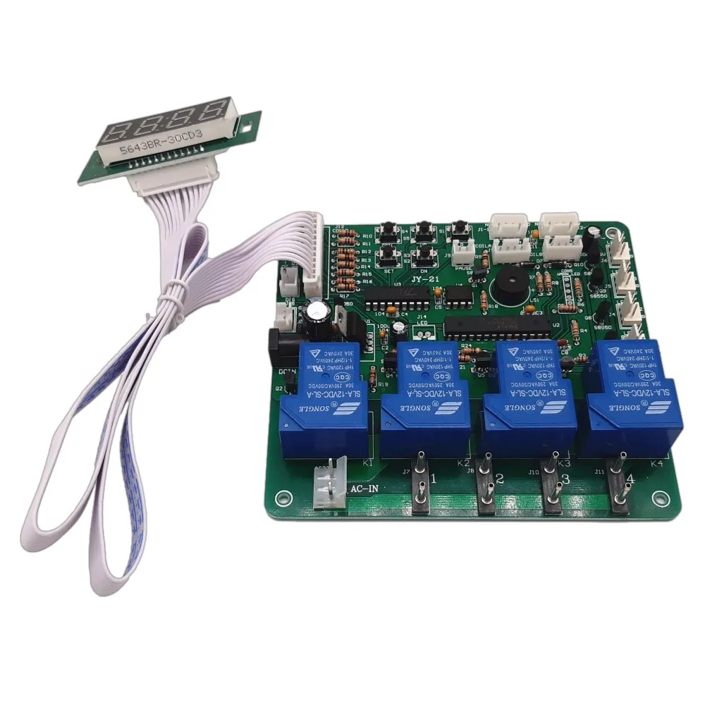 Multi Channel Timer Board com botões para máquina de lavar carro, máquina de venda automática de água, Time Control PCB, Coin Operated, JY-21