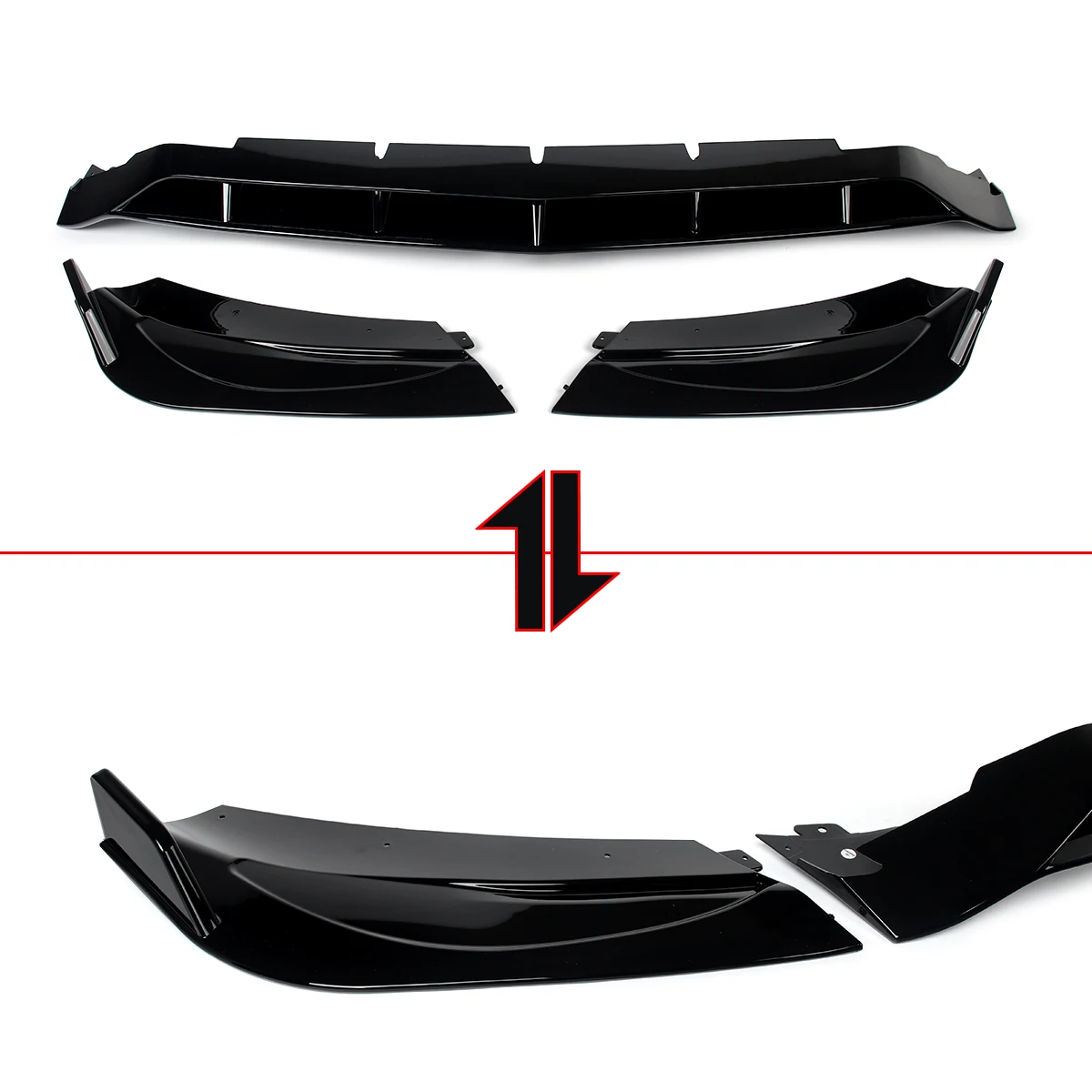 Magickit C63 Style Front Splitter Lip for Mercedes Benz C Class W206 S206 C200 C260 C300 C43 AMG 2022 2023 2024 Glossy Black
