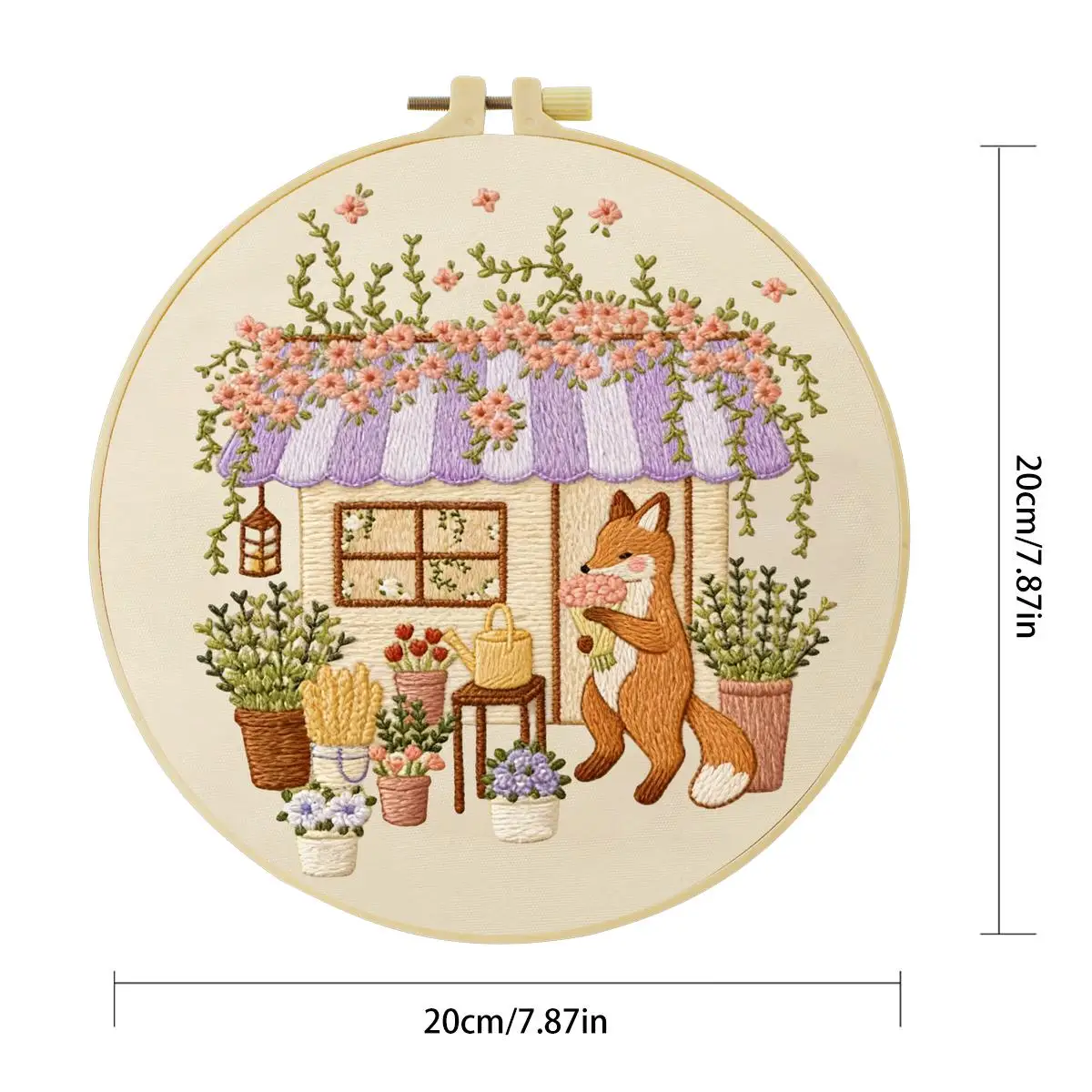 1 Stück 20X20CM/15X15CM 7,87/6,3 Zoll Meeresblick Stickerei Starter-Kit DIY-Kit Stickerei-Set für Anfänger – Detail 5