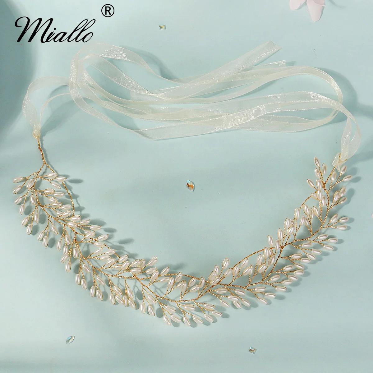 

Miallo New Handmade Beaded Pearl Hairband Luxury Bridal Headpiece Jewelry Classic Wedding Headpiece Accessories for Women