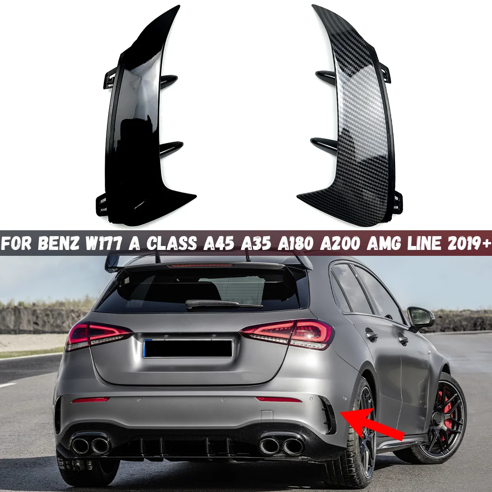 

Car Rear Bumper Side Canards Splitter For Mercedes Benz W177 A-Class A45 A35 A180 A200 A220 AMG Line 2019 2020 2021 2022 2023