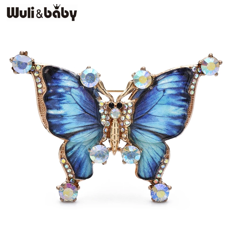 Wuli&baby Vintage Piękne Broszki Motyle 4-kolorowe Emaliowane Broszki Owady do Ubrań Damskich, Przypinki do Plecaków, Prezenty