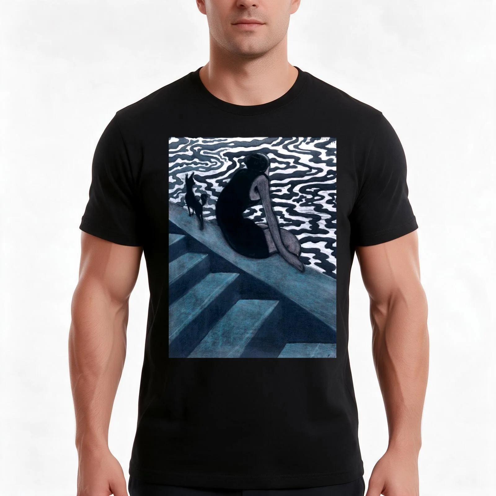Léon Spilliaert - The Bather - La Baigneuse T-Shirt Summer Casual Cotton Tee Oversized Streetwear Tops Vintage Graphic Print