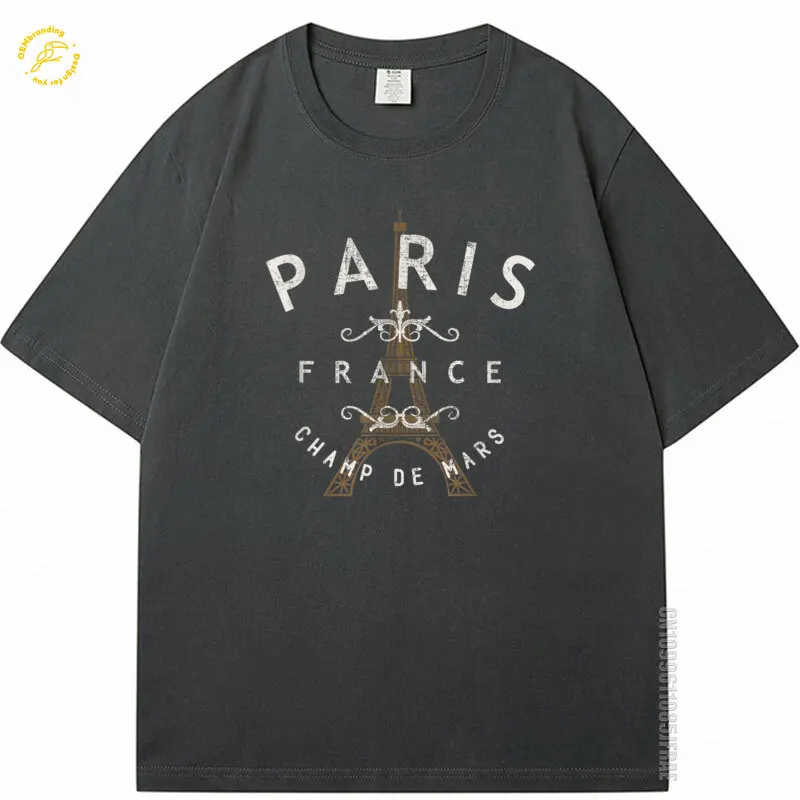 

Paris France Tshirt Man Vintage Oversized T Shirt Print 100% Cotton T-Shirts Men Haikyuu Camisas De Hombre Travel Tops Fashion
