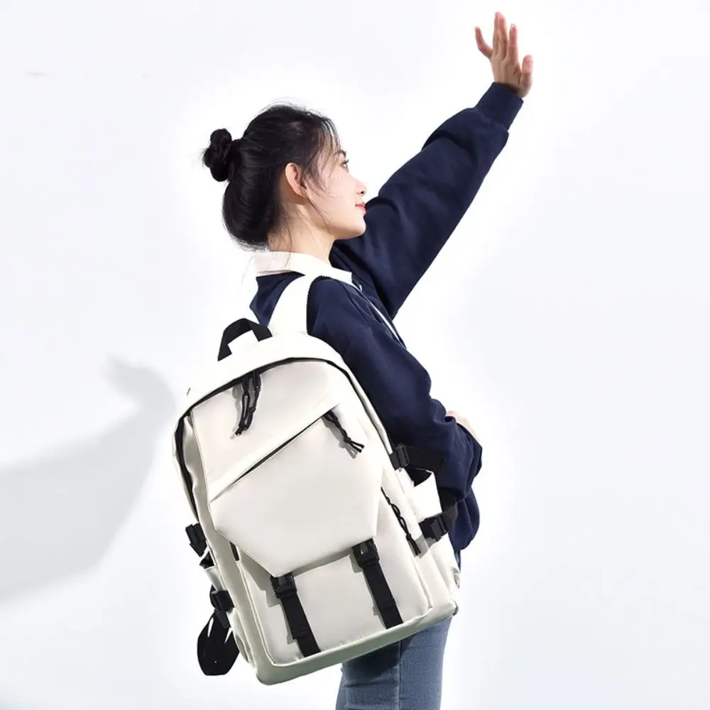 Grande capacidade oxford pano mochila impermeável cor sólida estudante mochila lazer multi-bolso mochila de viagem faculdade