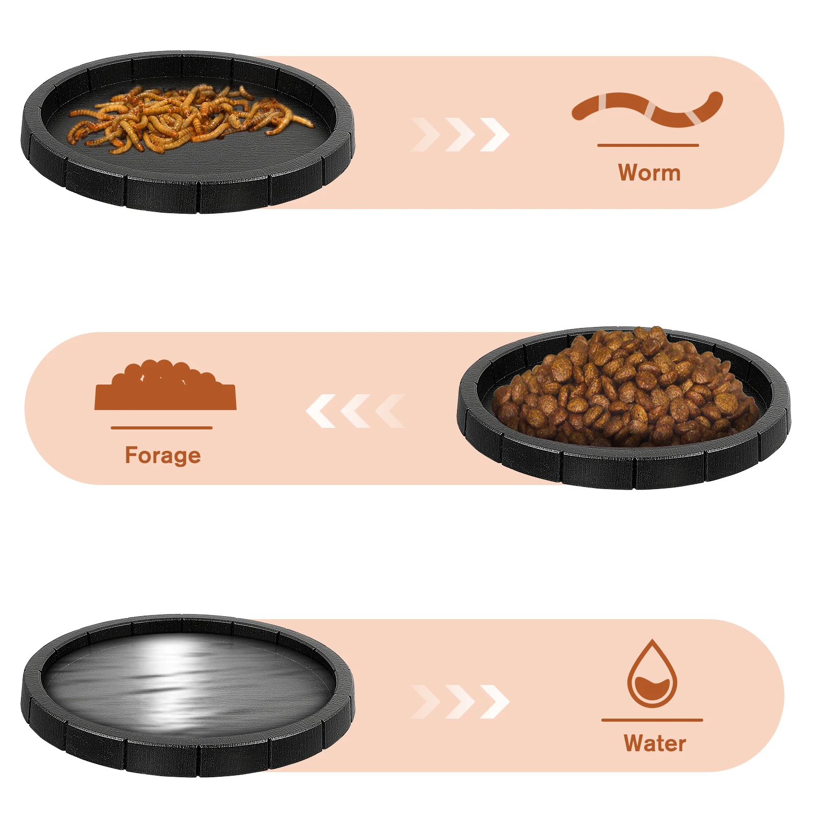 

2pcs Reptiles Food Thickened Pet Eating Basins Safe Plastic Lizards Feeders Water Food Containers Environmentally Friendly