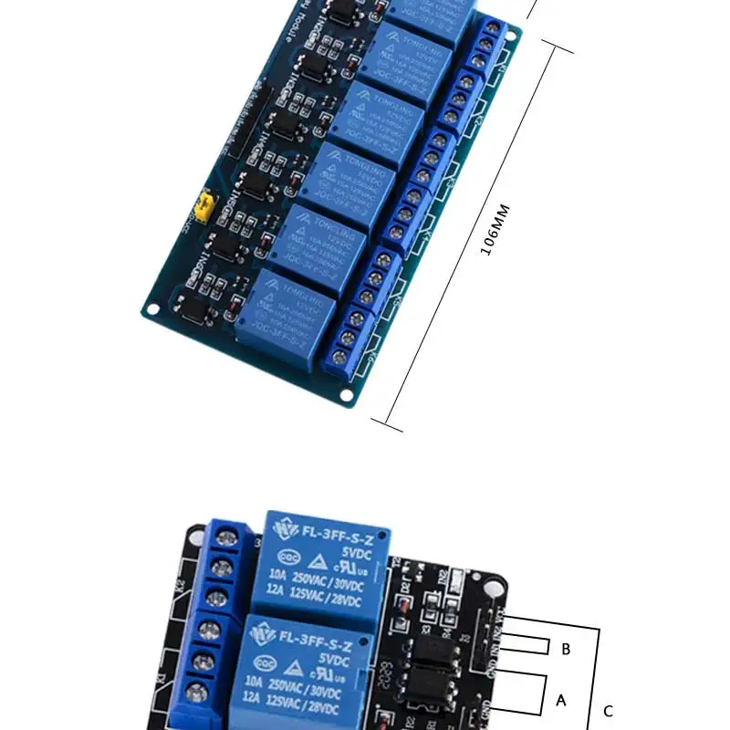 Relais 12 V Steuerplatine Modul 5 V Arduino 24 VDC Spannung 24 V Schalter 5 12 24 V DC 5 VDC 12 VDC Rele Rela 220 V Relai Rel Reley – Detail 8