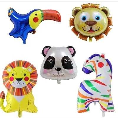 New Animal Head Kindergarten Decoration Children's Birthday Aluminum Film Balloon Cartoon Animal Baby's First Year Dressing