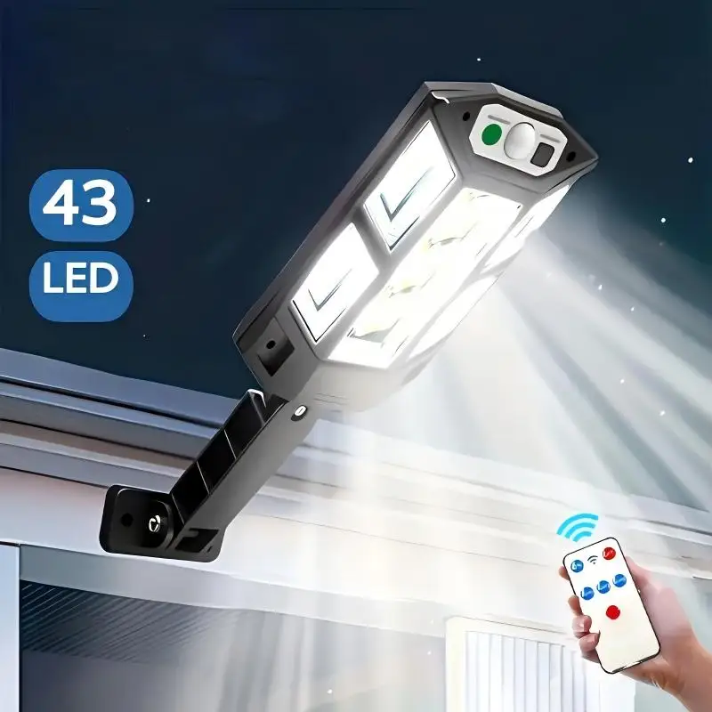 Las más nuevas luces LED solares de 9900LM, lámpara solar para exteriores con sensor de movimiento, 4 modos, impermeable IP65, luz solar para jardín, farol para patio y calle