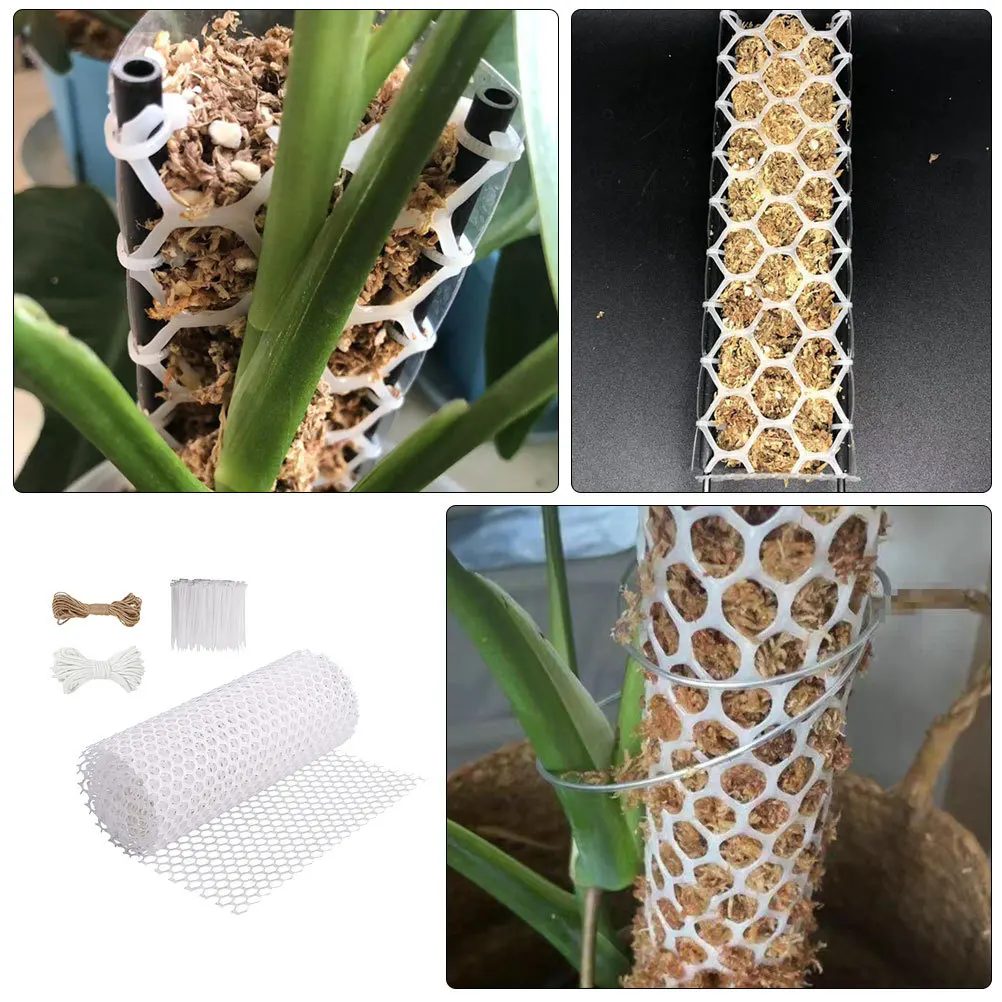 

1 Set Moss Pole Mesh Kit Plastic Plant Climbing Net For Indoor Potted Plants, Garden Trellis Support For Vines, Flowers, Fruits,