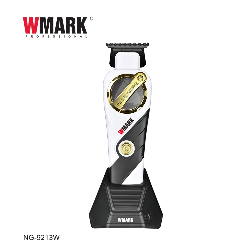NEW WMARK NG-9213 WHITE 9000RPM Trimmer DLC Blade High Speed Magnetic Levitation Motor Engraving Shears Barbershop Hair Clipper