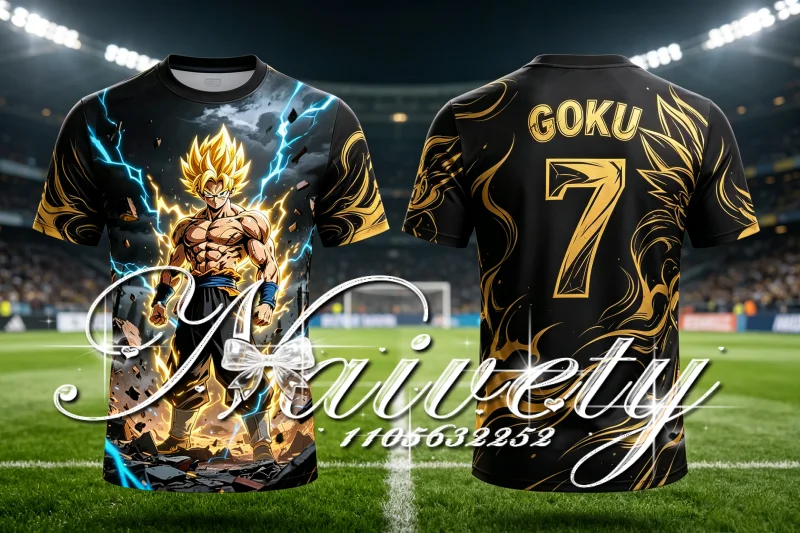 Hot Sale Dragon Ball Goku 3D Football Jersey Men Women Sport Tee Retro Flame Graphic Soccer Training Short Sleeve T-shirt Y2k - view 4