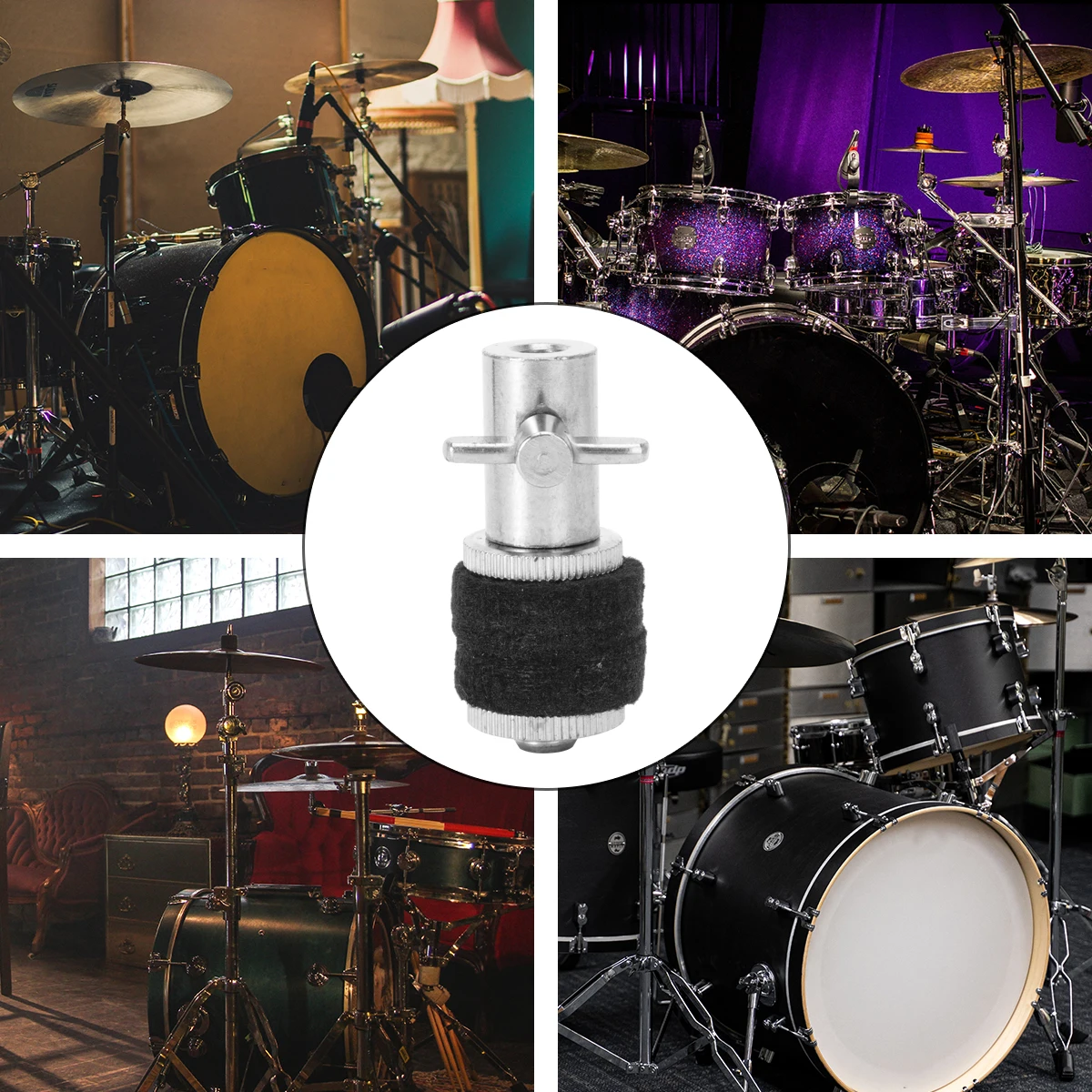 

2Pcs HiHat Jazz Drum Parts Accessories Black Metal for Cymbal Stand Drum Percussion Accessories Lightweight Durable
