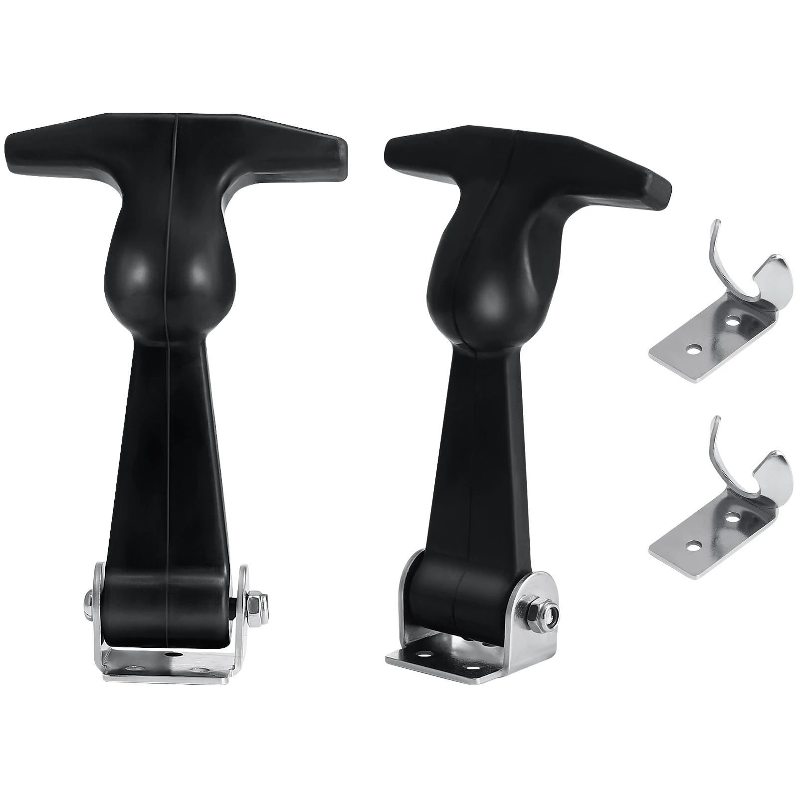 

2 pcs StainlessSteel Buckle THandle DrawLatches RubberHasp ShockAbsorption Durable NonRusting CarHoods Trucks