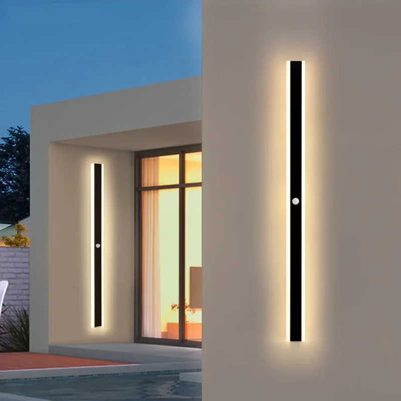 Outdoor Wall Light With Motion Sensor 110V-240V IP65 Frosted Acrylic LED Modern Wall Lamps Interior Wall Lights Room Decoration