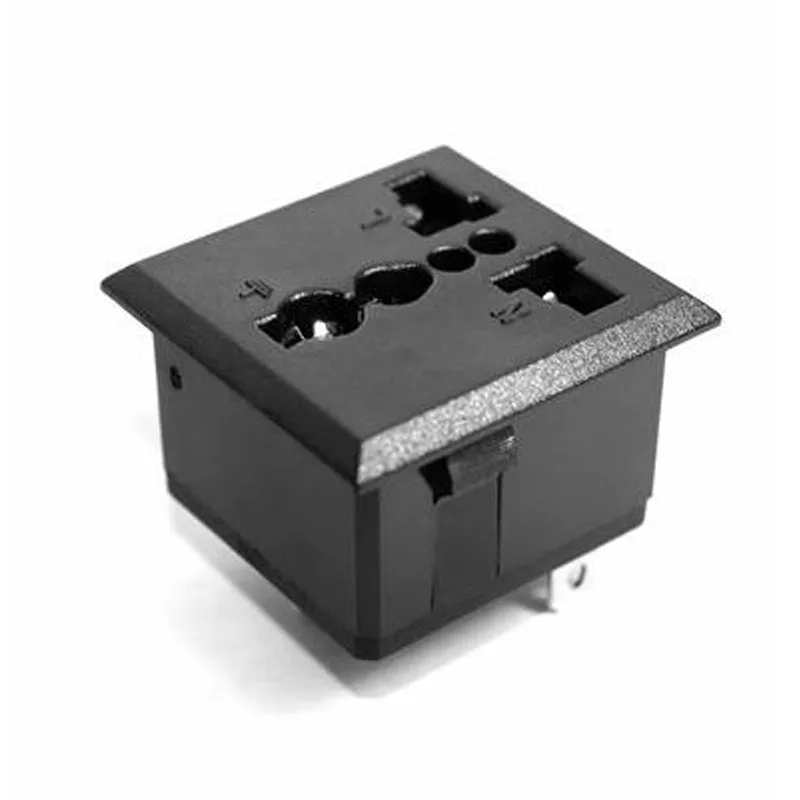 Zwart koperen 10/16A 250V Amerikaans, Japans, Australisch, Brits, EU, Duits, Frans, Braziliaans universeel elektrisch AC-stroomstopcontact