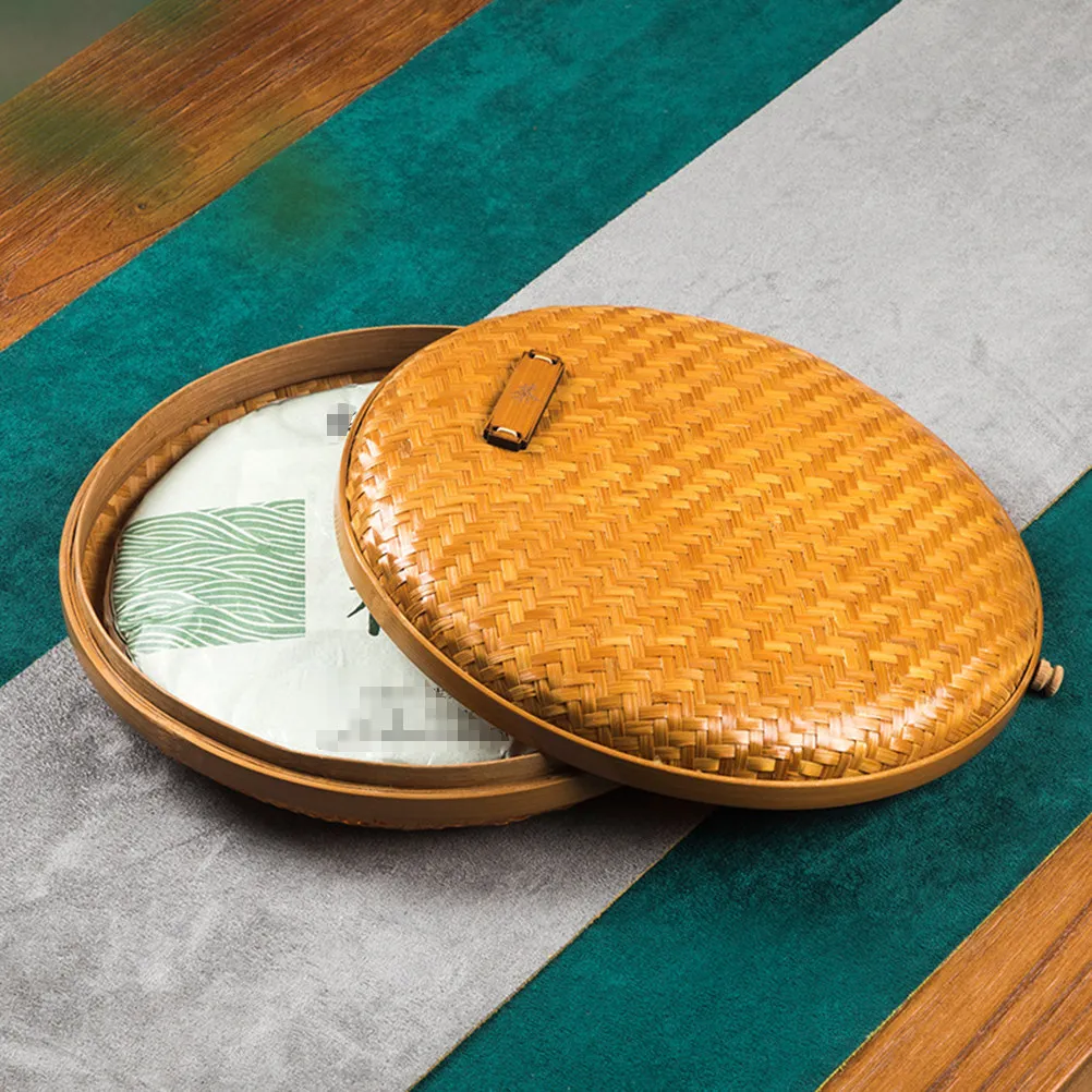 1Pcs Bamboo Tea Box Premium Handwoven Storage Basket for Tea Tools Accessories Organizing Home Kitchen Living Room Desk - view 6