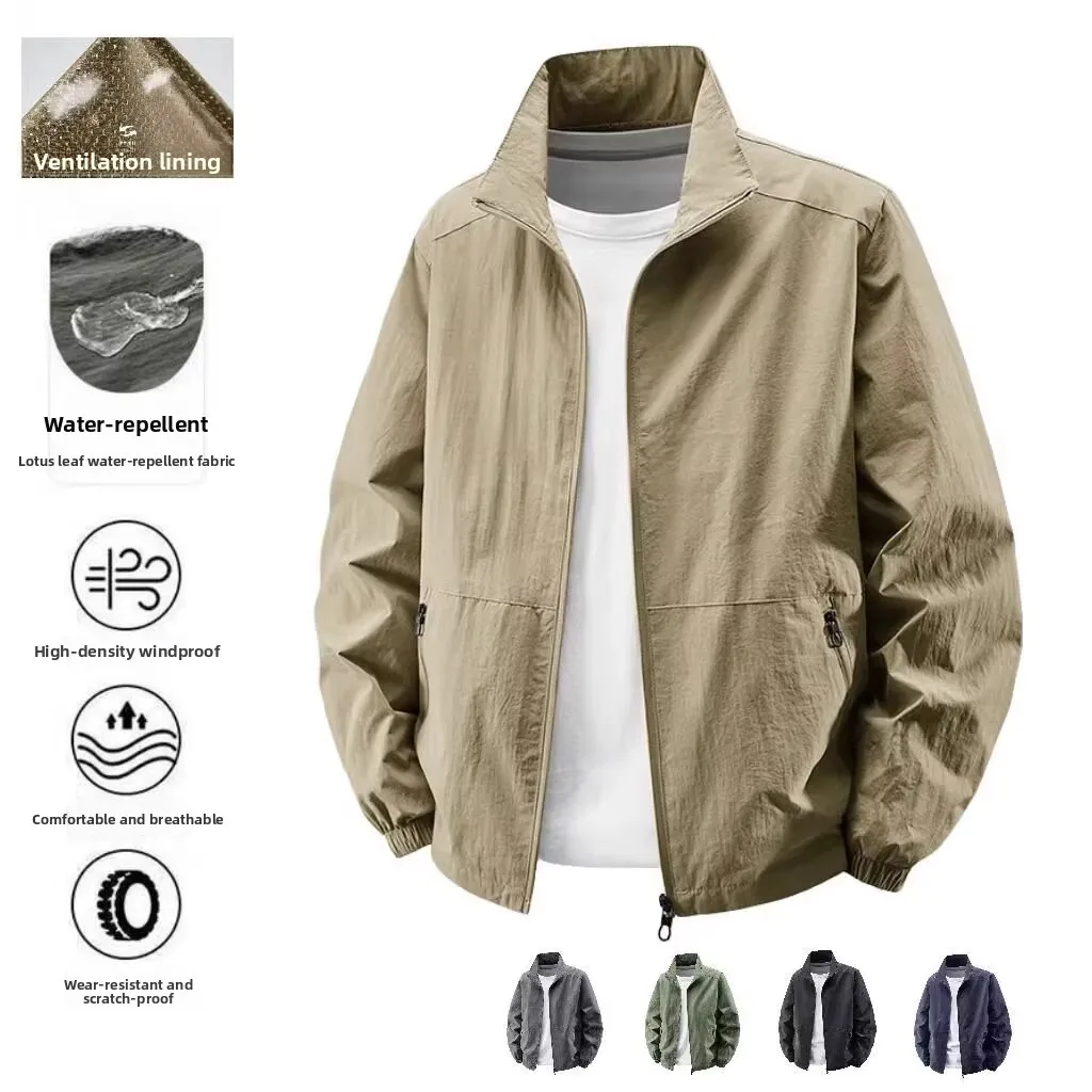 

Men's Casual Loose Long Sve Work Jaet Vintage American Sle Dirt Resistant Wearable Spring Autumn Polyester Fiber