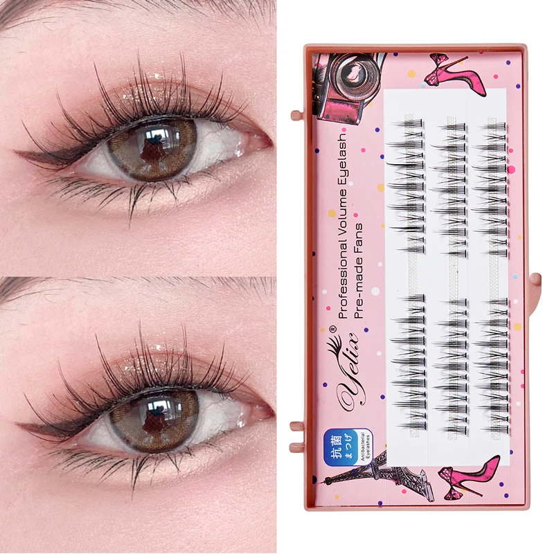 

Yelix манга накладные ресницы 0,07 мм C кластеры маленький дьявол сегментированные ресницы наращивание ресниц макияж корейская косметика