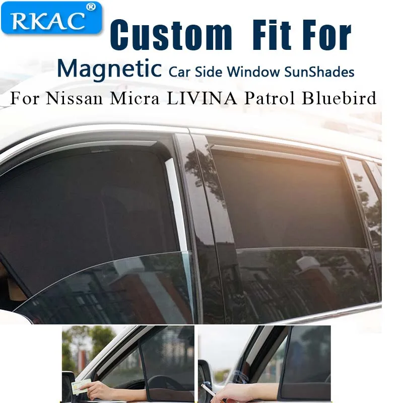 Magnetic  Car Window Sun Shades Cover Mesh car curtain Sun visor Anti-UV For Nissan Micra LIVINA Patrol Bluebird Altima