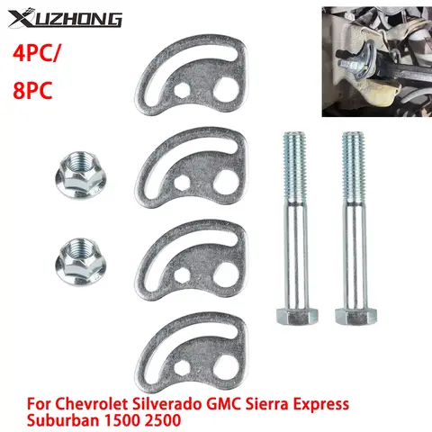 4PC/8PC 캠버 볼트 ±1.5도, Chevrolet Silverado GMC Sierra Express Suburban 1500 2500 용 상부 컨트롤 암 서스펜션 키트