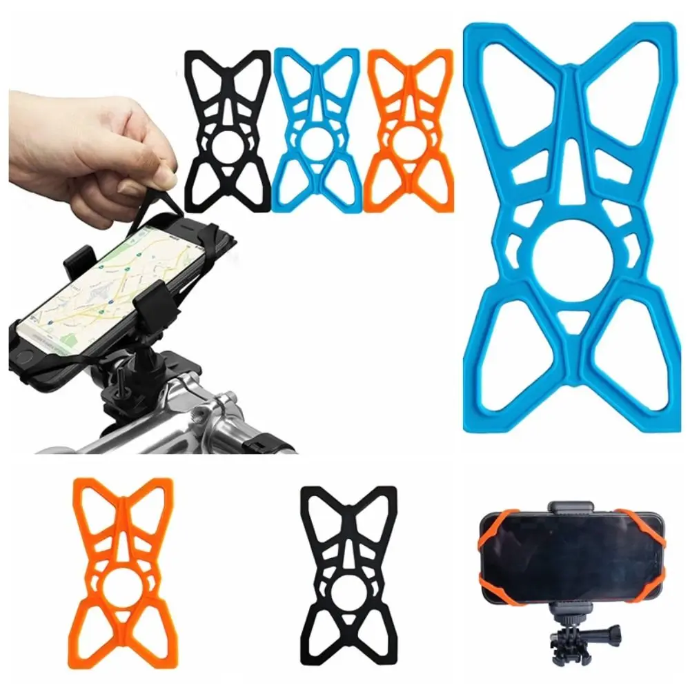 Elastic Mobile Phone Holder Mobile Phone Fasten Rubber Band Fix Belt Protective Mesh Silicone 3 Colors Mobile Phone Mount Cradle