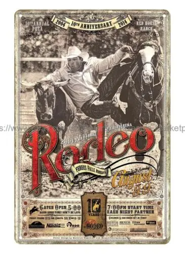 garage metal poster solutions rodeo horse mancave metal tin sign