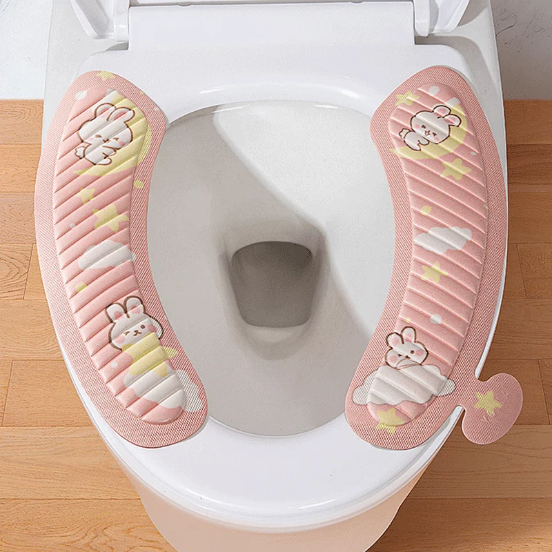 Four-season Universal Toilet Seat Accessories Household Cartoon Toilet Seat Adhesive Washable EVA Seat Set Toilet Accessories