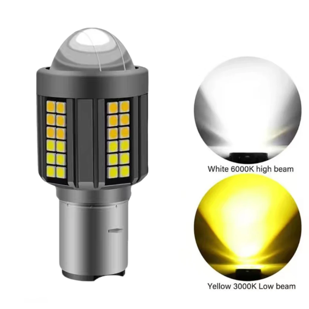 Motorcycle Lights for Night Riding, Strong Light for Electric Vehicles, Led 12-80V, Two-Prong and Three-Prong Universal High and Low Beam Bulbs, Front Headlights