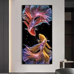 1pc Abstract Koi Canvas Painting Wall Art Fish Posters And Prints Carp Pictures For Living Room Decor Cuadros