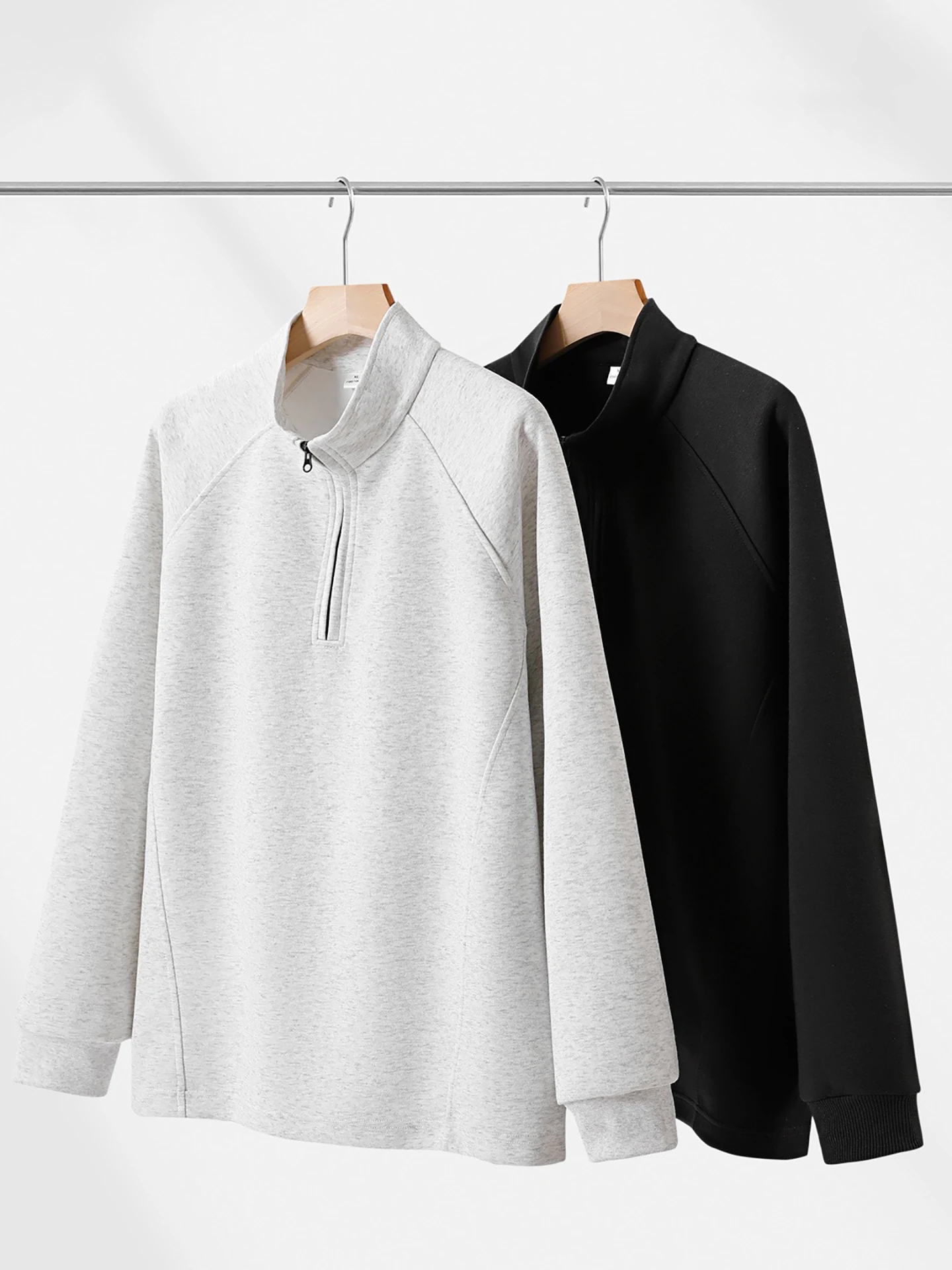 

Spring New Sle Casual Hoodie Men's Base irt f Zipper Stand Collar Long Sve Busin Casual irt T-irt