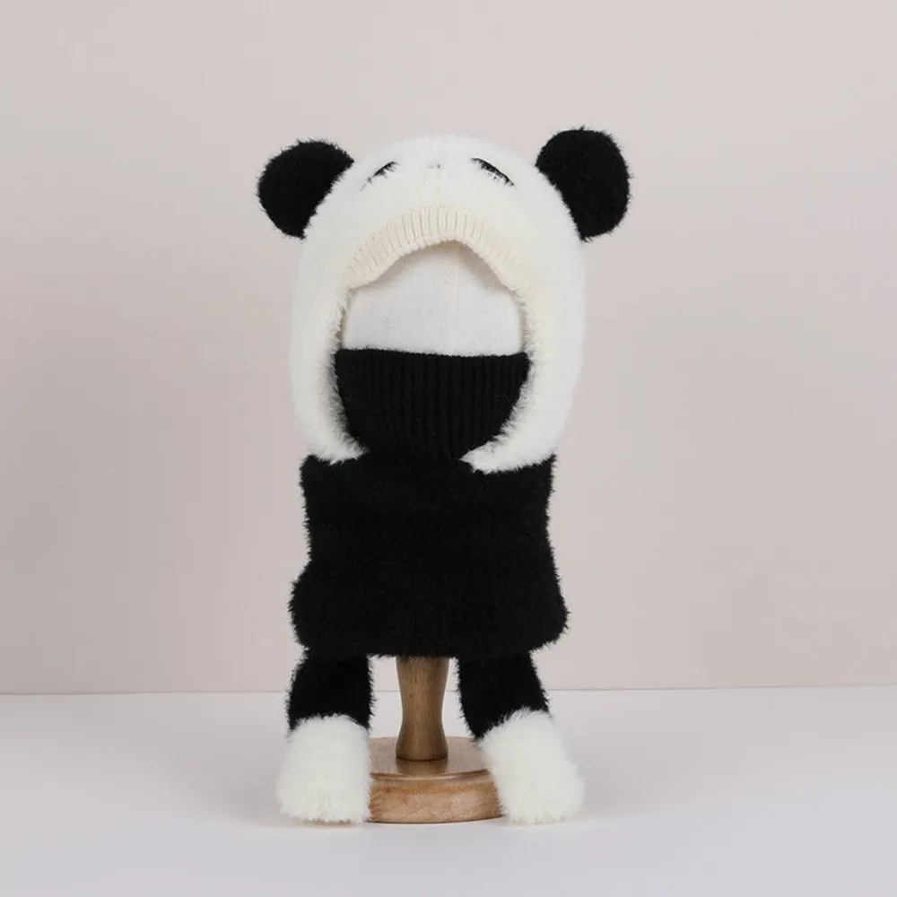 

Cute Plush Pullover Cap Coldproof Warm Windproof Children's Knitted Cap Integrated Ear Protection Hat Children's